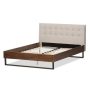 Baxton Studio Mitchell Beige Fabric Upholstered King Platform Bed - Image 1