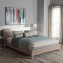Baxton Studio Adelia Mid-Century Beige Fabric Upholstered Queen Size Bed - Image 1