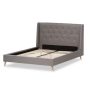 Baxton Studio Adelaide Gray Fabric Upholstered King Platform Bed - Image 1