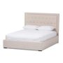 Baxton Studio Taylor Beige Fabric Upholstered Queen Platform Bed - Image 1