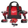 Milwaukee M18 18-Volt Lithium-Ion Brushless Cordless Hammer Drill/Impact Combo Kit (2-Tool) with Cordless Jobsite Fan - Image 1