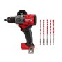 Milwaukee M18 FUEL 18V Lithium-Ion Brushless Cordless Hammer Drill (Tool-Only) W/SHOCKWAVE Carbide Hammer Drill Bit Set (5-Piece) - Image 1