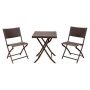 Maypex Dark Brown 3-pc Wicker Outdoor Folding Bistro Set - 300280-DB-V2 - Image 1