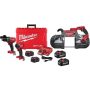 Milwaukee M18 FUEL 18-Volt Lithium-Ion Brushless Cordless Hammer Drill/Band Saw/Impact Driver Combo Kit 3-Tool with (4) Batteries - Image 1