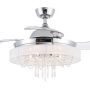Parrot Uncle 42 in. Indoor Retractable 3-Blade Crystal LED Chrome Ceiling Fan w/ Light Kit and Remote Control - Image 1