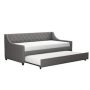 Novogratz Her Majesty Gray Linen Twin Daybed and Trundle - Image 1