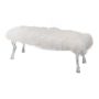A & B Home Mongolian Fur and Acrylic Bench (White) - Image 1