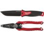Milwaukee Hardline 5 in. AUS-8 Steel Fixed Blade Knife w/ 7-in-1 Combination Wire Strippers Pliers (2-Piece) - Image 1