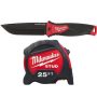 Milwaukee Hardline 5 in. AUS-8 Steel Fixed Blade Knife w/ 2 5 ft. x 1.3 in. Gen II STUD Tape Measure (2-Piece) - Image 1