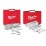 Milwaukee 3/8-in and 1/4-in Drive SAE/Metric Ratchet and Socket Mechanics Tool Set (106-Piece) - Image 1