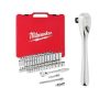 Milwaukee 3/8 in. Drive SAE/Metric Ratchet and Socket Mechanics Tool Set w/ 3/8 in. Drive 5 in. Stubby Ratchet (57-Piece) - Image 1