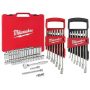 Milwaukee 3/8 in. Drive SAE/Metric Ratchet and Socket Mechanics Tool Set w/ SAE/Metric Combination Wrenches (70-Piece) - Image 1