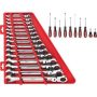 Milwaukee 144-Position Flex-Head Ratcheting Combination Wrench Set SAE w/ Screwdriver Set (25-Piece) - Image 1