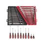 Milwaukee SAE/Metric Combination Ratcheting Wrench Mechanics Tool Set w/ Screwdriver Set (40-Piece) - Image 1