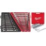 Milwaukee SAE/Metric Combination Ratcheting Wrenches w/ 1/2 in. Drive SAE/Metric Ratchet & Socket Mechanics Tool Set (77-Piece) - Image 1