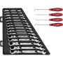 Milwaukee 144-Position Flex-Head Ratcheting Combination Wrench Set Metric w/ Hook and Pick Set (19-Piece) - Image 1