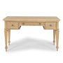 HOMESTYLES Manor House 54 inch Rectangular Natural Wood 3-Drawer Writing Desk - Image 1