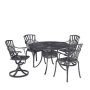 HOMESTYLES Grenada Charcoal Gray 5-pc Cast Aluminum 48 in. Round Outdoor Dining Set - Image 1