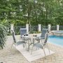 HOMESTYLES Captiva Charcoal Gray 5-Piece Cast Aluminum Round Outdoor Dining Set - Image 1