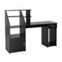 63.5 in. in Black 1-Drawer Writing Computer Desk with Sliding Keyboard Tray and Shelving - Image 1