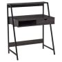 Modern 32 in. Rectangular Computer Desk Grey with Drawer and Storage Shelves Space Saving - Image 1