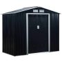 Outsunny 4-ft x 7-ft x 6-ft Grey Metal Outdoor Backyard Shed w/ 4 Vents and 2 Sliding Doors - Image 1