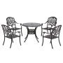 Outsunny Bronze 5-Pieces Aluminum Round Outdoor Dining Set w/ 4 Stackable Armchairs - Image 1