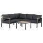 2-Piece Metal Patio Conversation Set with Dark Grey Cushions - Image 1