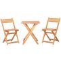 Outsunny Teak 3-Piece Wood Patio Bistro Set, Folding Outdoor Dining Chairs and Table Set for Poolside, Balcony - Image 1