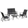 Outsunny 4-Piece Metal Patio Conversation Seating Set - Image 1