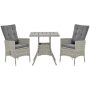 Outsunny 3-Pieces Patio PE Rattan Wicker Outdoor Patio Conversation Set with Grey Cushion - Image 1