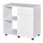 HOMCOM Lateral File Cabinet/Printer Stand with Open Storage Shelves, for Home or Office Use, Including an Easy Drawer, White - Image 1
