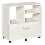 Vinsetto 29 in. White Filing Cabinet with Wheels, Paperwork and Folder Storage Organizer with Large Drawer - Image 1