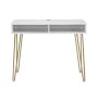 Athena 40.5 in White Marble Computer Desk with Storage - Image 1