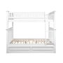 Atlantic Furniture Columbia Bunk Bed Full over Full w/ Twin Size Raised Panel Trundle Bed in White - Image 1