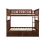 Columbia Bunk Bed Full Over Full w/ 2 Urban Bed Drawers in Walnut - Image 1