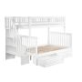 Atlantic Furniture Woodland Staircase Bunk Bed Twin over Full w/ 2 Raised Panel Bed Drawers in White - Image 1