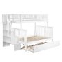 Atlantic Furniture Woodland Staircase Bunk Bed Twin over Full w/ Full Size Urban Trundle Bed in White - Image 1