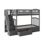 Atlantic Furniture Westbrook Grey Twin Over Twin Staircase Bunk w/ 2 Urban Bed Drawers - Image 1