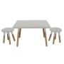 ACESSENTIALS Kids Dipped Table and Stool Set in Gray - Image 1
