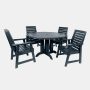 Highwood Weatherly Federal Blue 5 pc Plastic Round Outdoor Dining Set - Image 1