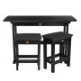 Highwood Lehigh Black 3-Piece Plastic Rectangular Bar Height Outdoor Dining Set - Image 1