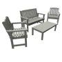 Highwood Lehigh Coastal Teak 4-Piece Recycled Plastic Outdoor Conversation Set - Image 1