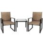 Patio Furniture Set 3-Piece Outdoor Textilene Fabric Chair Set Modern Bistro Set for Home, Lawn and Balcony - Image 1