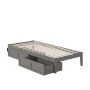 AFI Colorado Twin Extra Long Bed with USB Turbo Charger and 2 Extra Long Drawers in Grey - Image 1