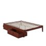 Atlantic Furniture Colorado Queen Bed w/ USB Turbo Charger and 2 Extra Long Drawers in Walnut - Image 1