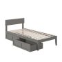AFI Boston in GreyTwin Extra Long Bed with 2-Extra Long Drawers - Image 1