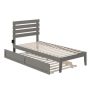 AFI Oxford Twin Extra Long Bed with USB Turbo Charger and Twin Extra Long Trundle in Grey - Image 1
