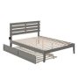 AFI Oxford Queen Bed with USB Turbo Charger and Twin Extra Long Trundle in Grey - Image 1