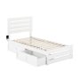 AFI Oxford in White Twin Bed with Footboard and USB Turbo Charger with 2-Drawers - Image 1